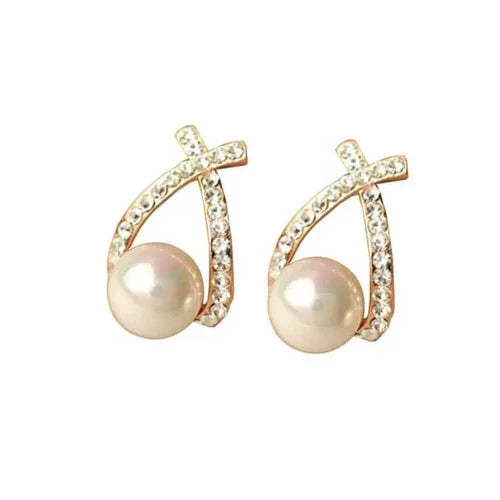 PSE Korean Cross Pearl Earring